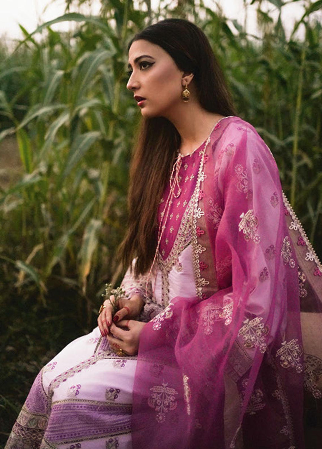 Qalamkar Embroidered Lawn Suits Unstitched 3 Piece QLM21LF FX-05 - Luxury Collection
