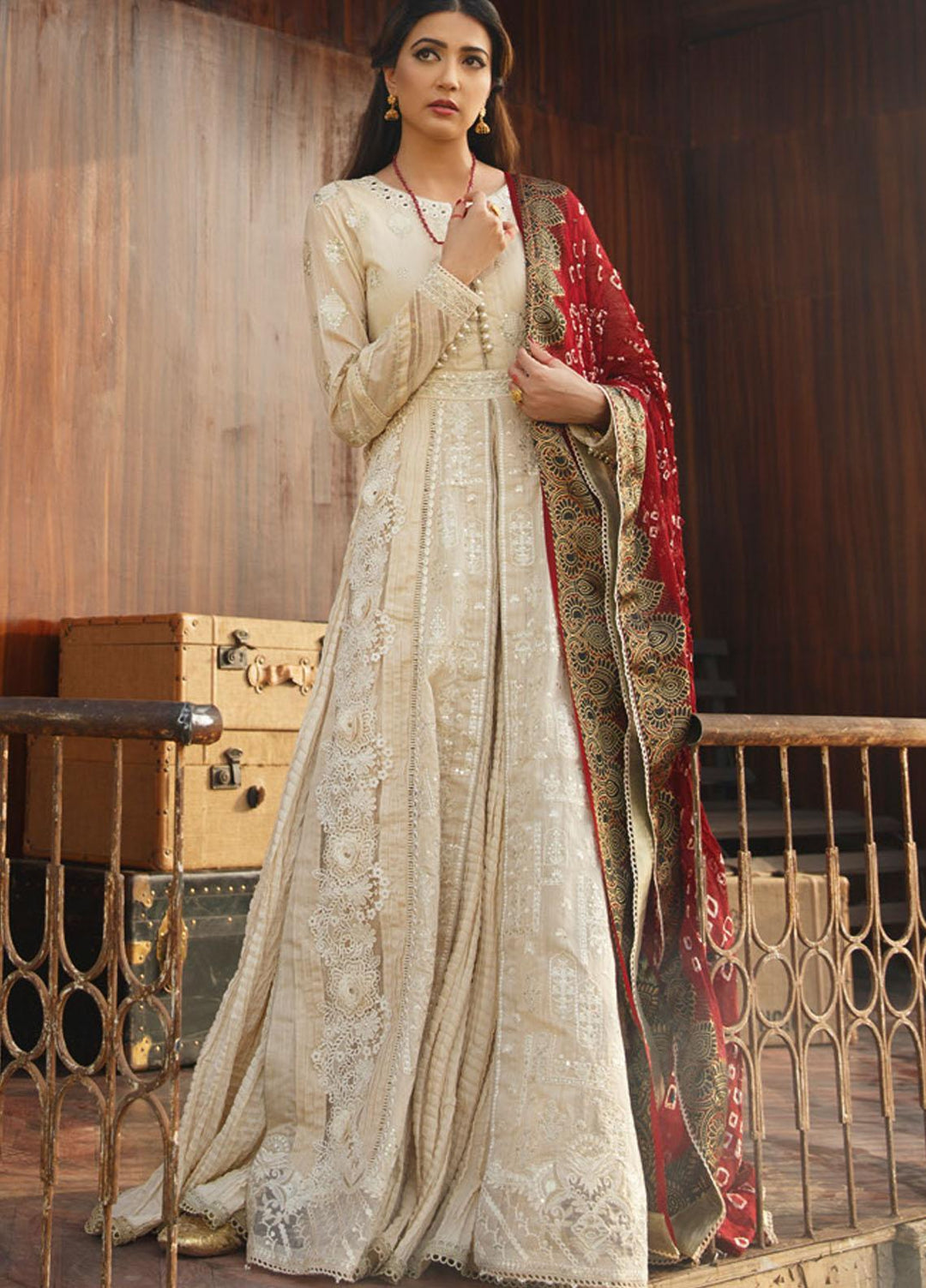 Qalamkar Embroidered Lawn Suits Unstitched 3 Piece QLM21LF FX-07 - Luxury Collection