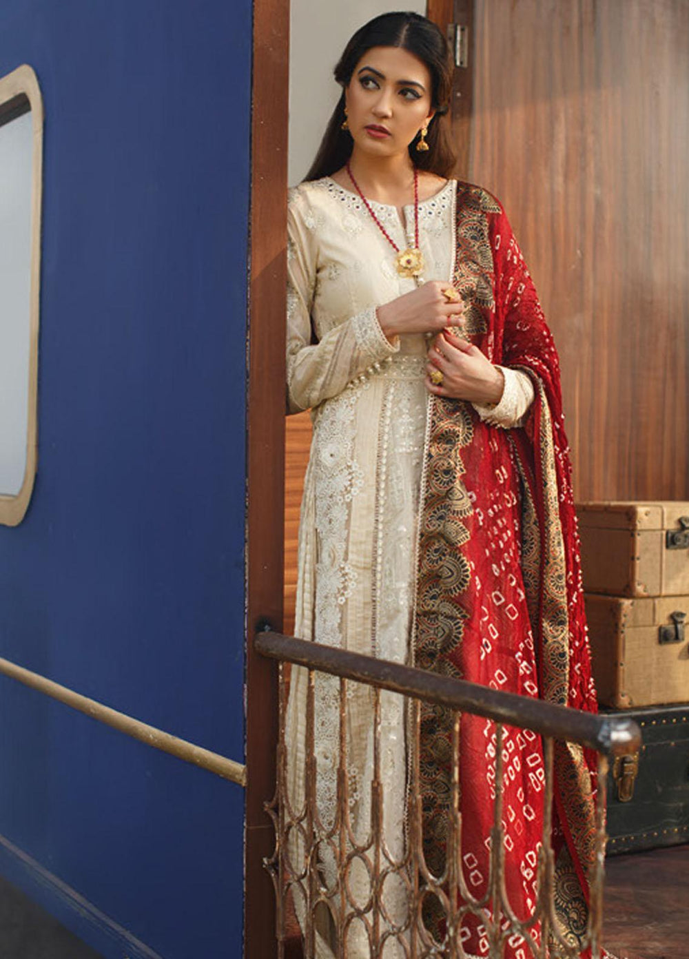 Qalamkar Embroidered Lawn Suits Unstitched 3 Piece QLM21LF FX-07 - Luxury Collection