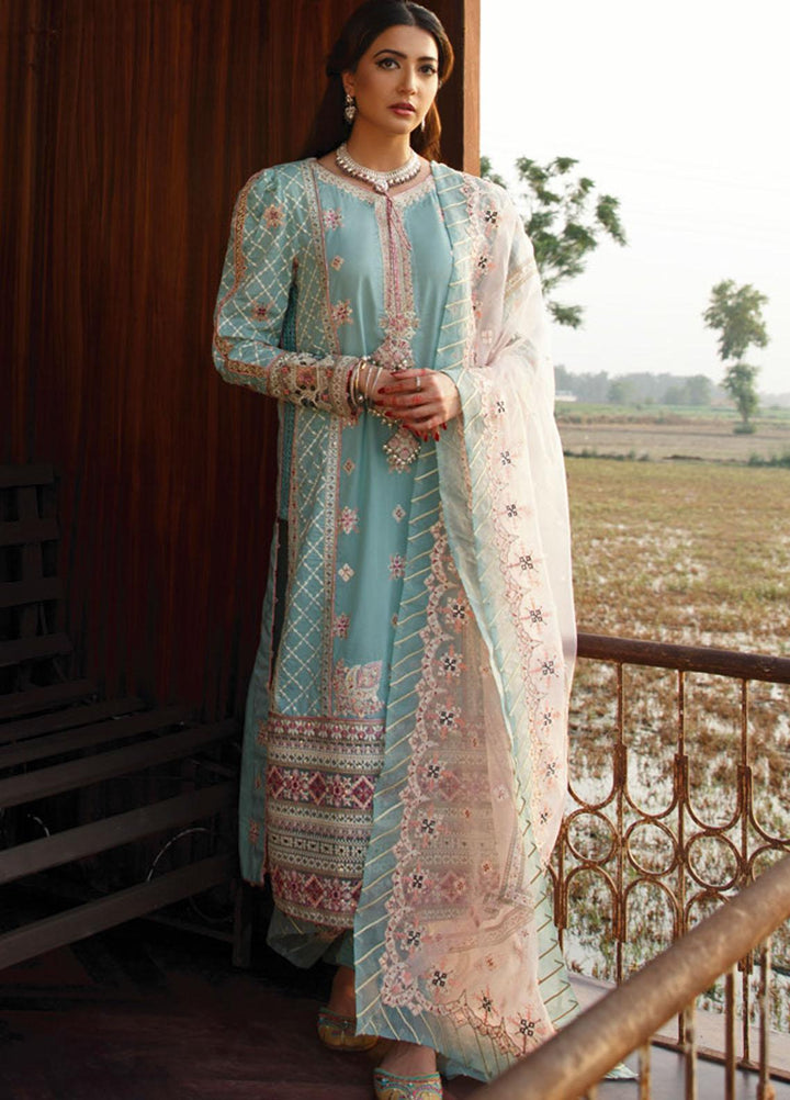 Qalamkar Embroidered Lawn Suits Unstitched 3 Piece QLM21LF FX-09 - Luxury Collection