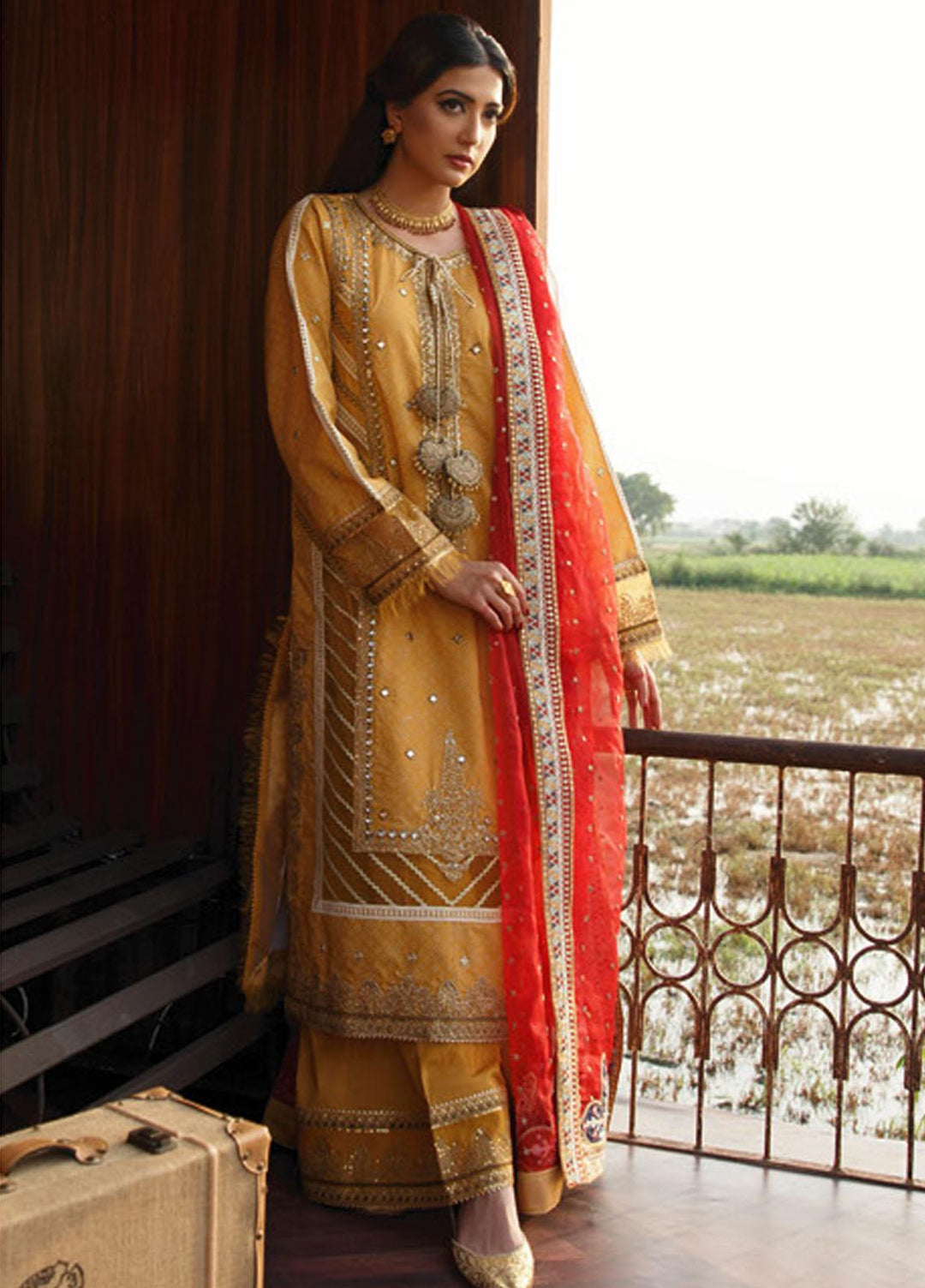 Qalamkar Embroidered Lawn Suits Unstitched 3 Piece QLM21LF FX-10 - Luxury Collection