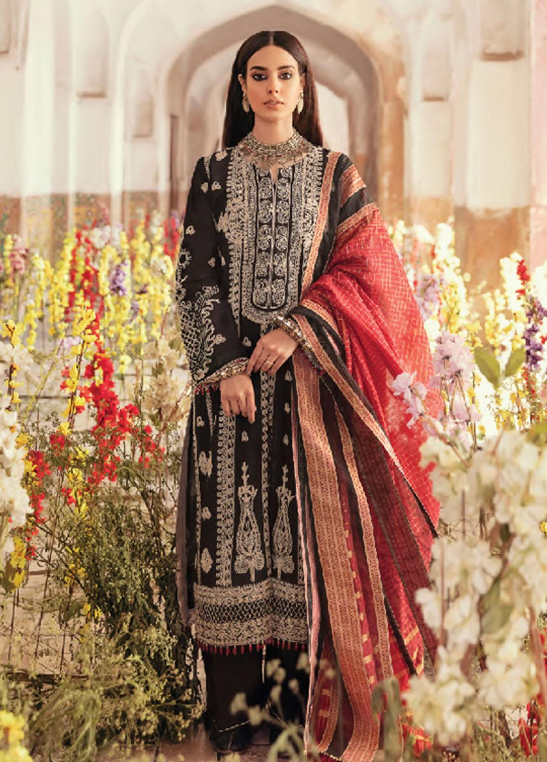 Dilara By Qalamkar Embroidered Lawn Suits Unstitched 3 Piece QLM21L 01 - Luxury Collection