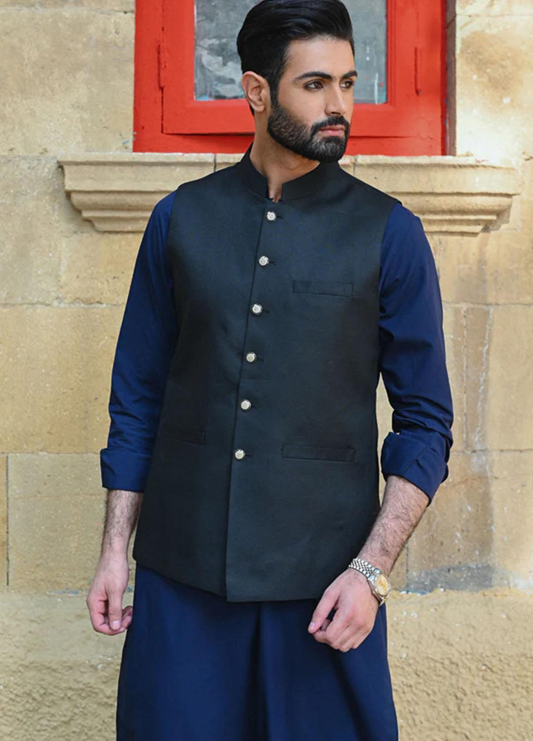 Qalamkar  Festive Waistcoat for Men -  QL22WM GW-07 WAISTCOAT