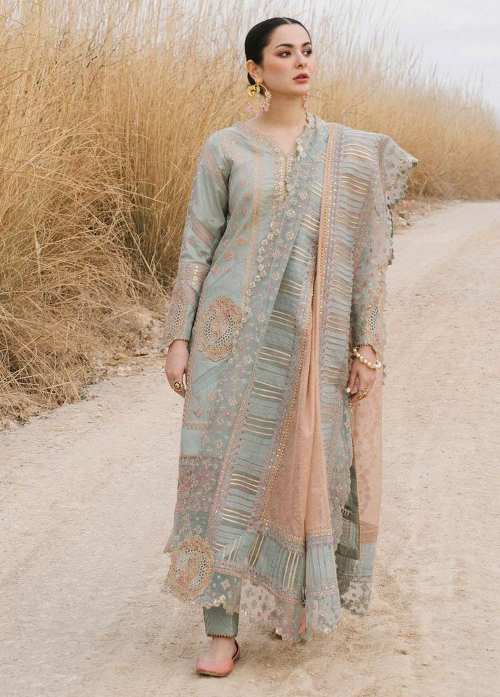 Marahil By Qalamkar Embroidered Lawn Suits Unstitched 3 Piece QLM22M SS-01 Sahar - Luxury Collection