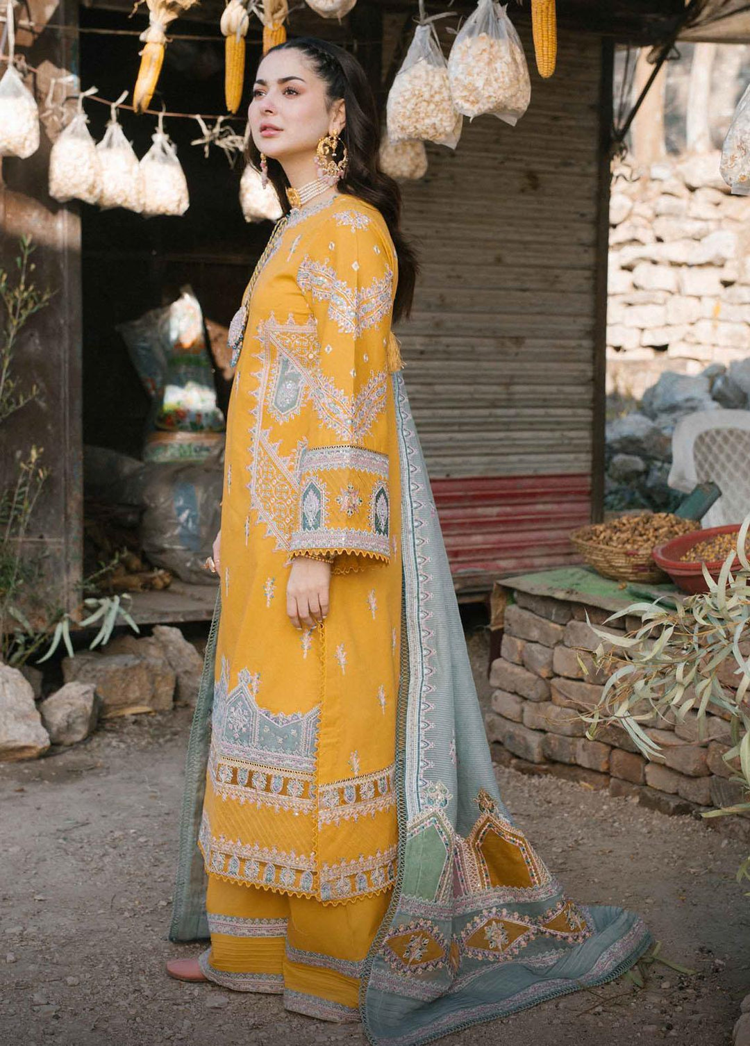Marahil By Qalamkar Embroidered Lawn Suits Unstitched 3 Piece QLM22M SS-12 Fearie - Luxury Collection