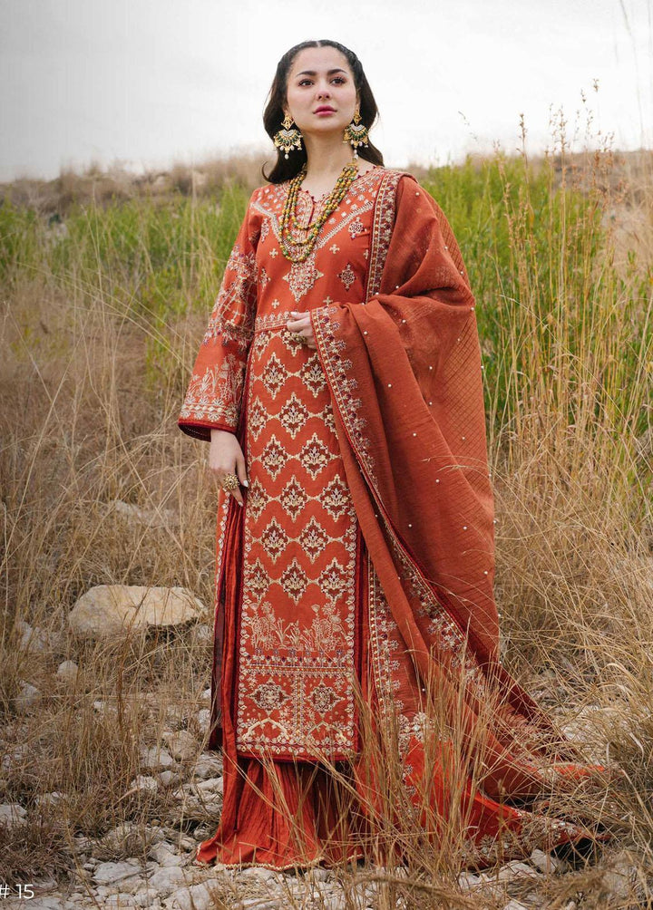 Marahil By Qalamkar Embroidered Lawn Suits Unstitched 3 Piece QLM22M SS-15 Parishey - Luxury Collection