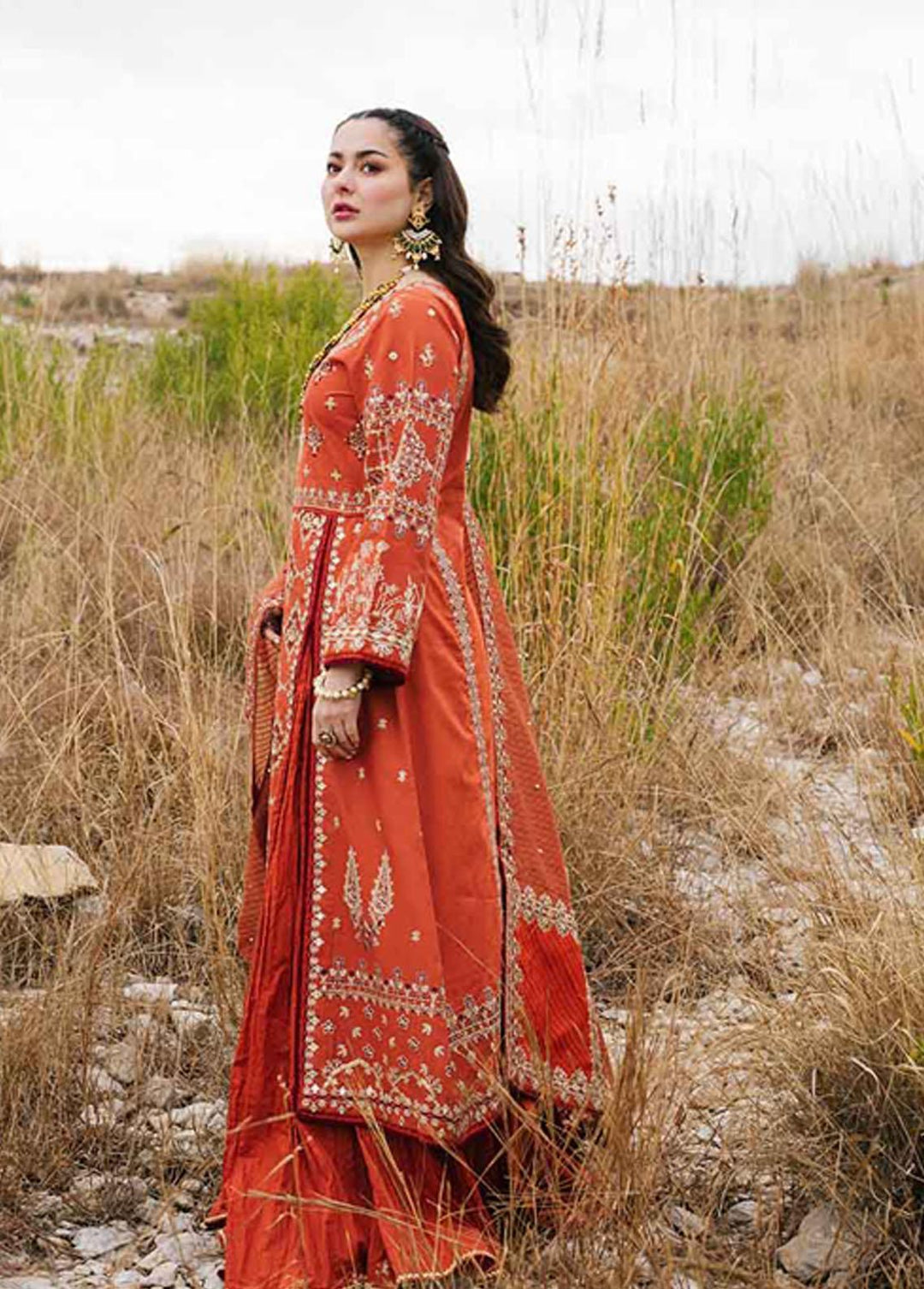 Marahil By Qalamkar Embroidered Lawn Suits Unstitched 3 Piece QLM22M SS-15 Parishey - Luxury Collection