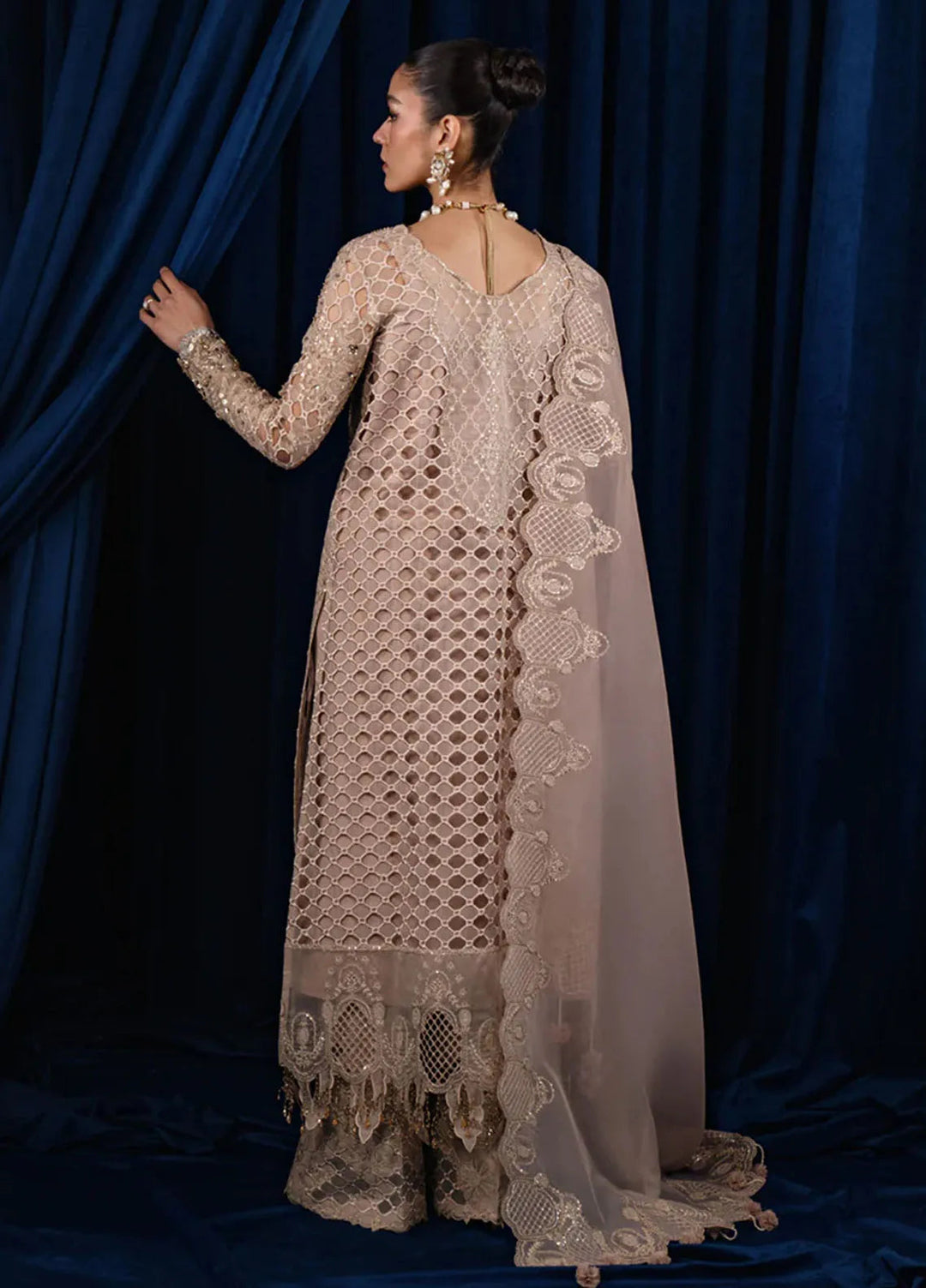 Qalamkar Pret Embroidered Organza 4 Piece Suit CR-02 Mariya
