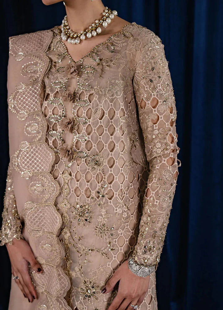Qalamkar Pret Embroidered Organza 4 Piece Suit CR-02 Mariya