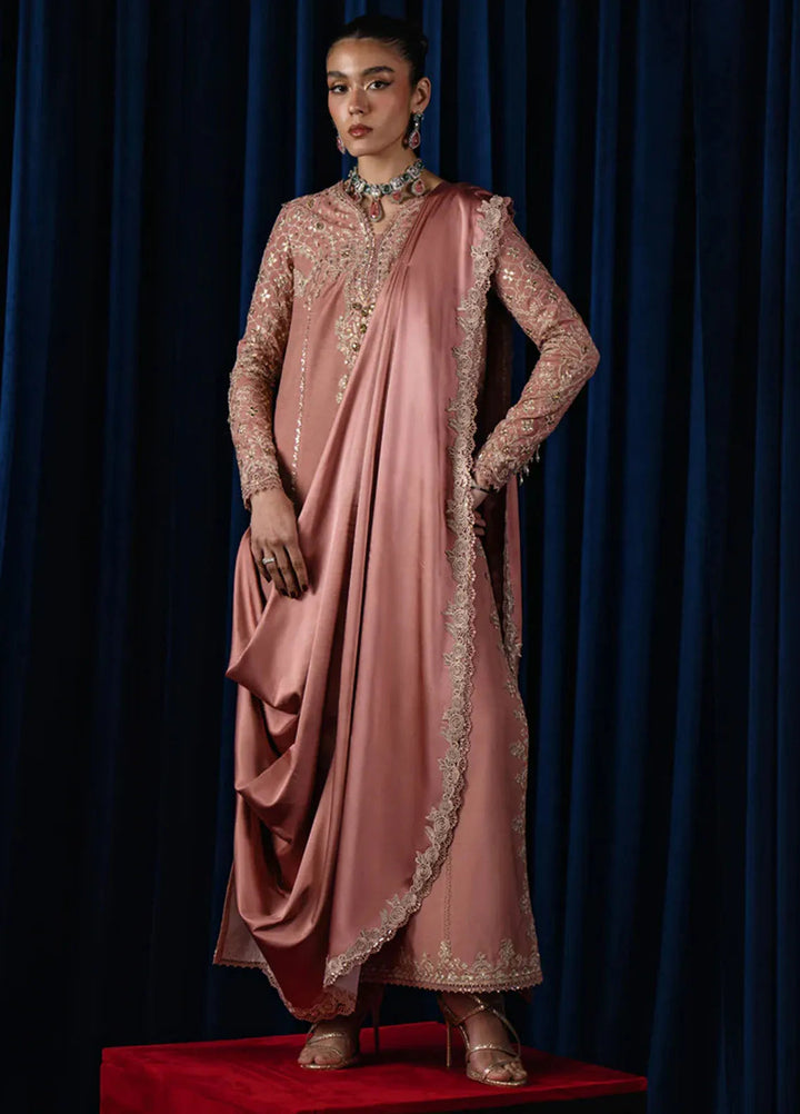 Qalamkar Pret Embroidered Raw Silk 3 Piece Suit CR-01 Nyla