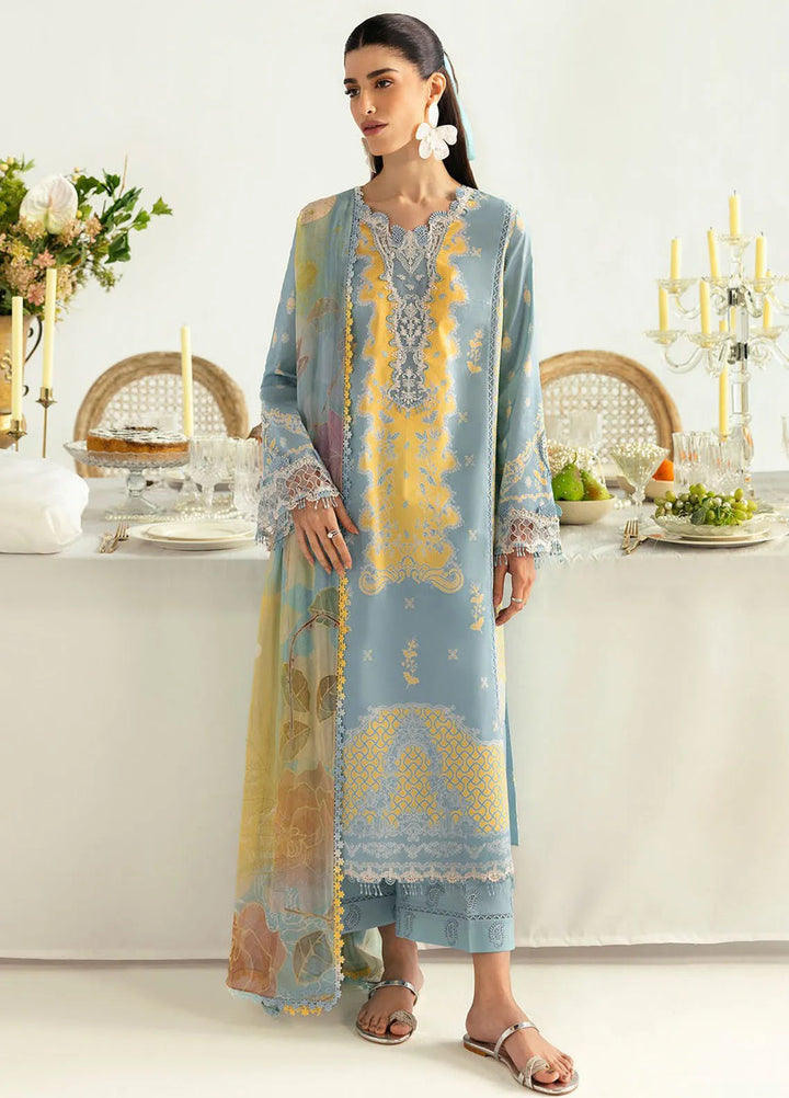 Qalamkar Printed Lawn Suits Unstitched 3 Piece QLM25UL Elva PQ-6A - Summer Collection