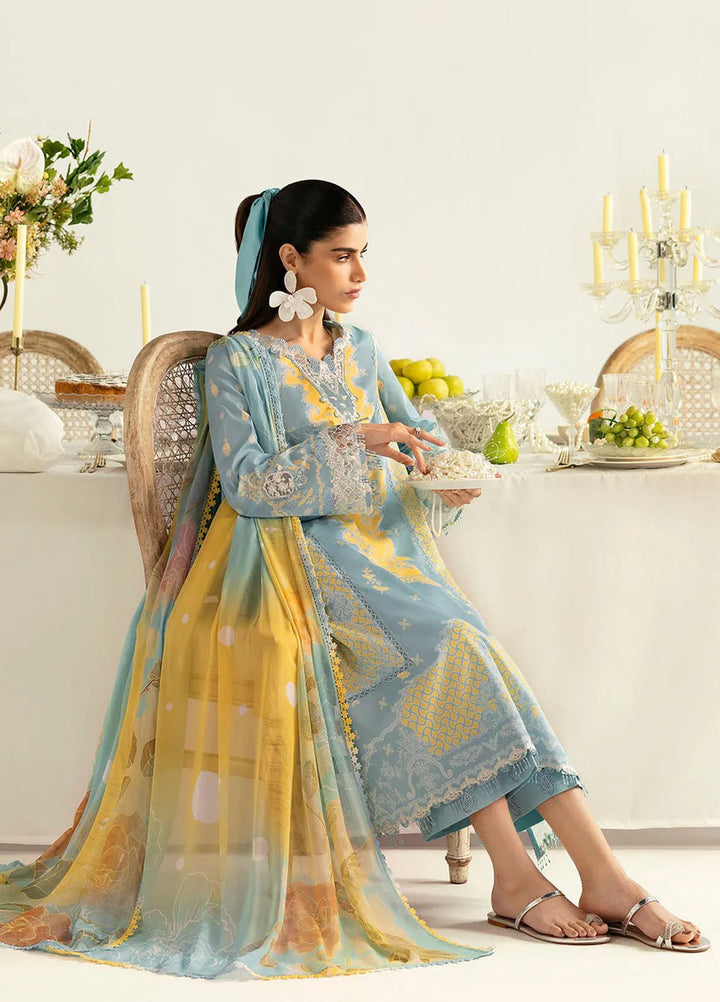 Qalamkar Printed Lawn Suits Unstitched 3 Piece QLM25UL Elva PQ-6A - Summer Collection