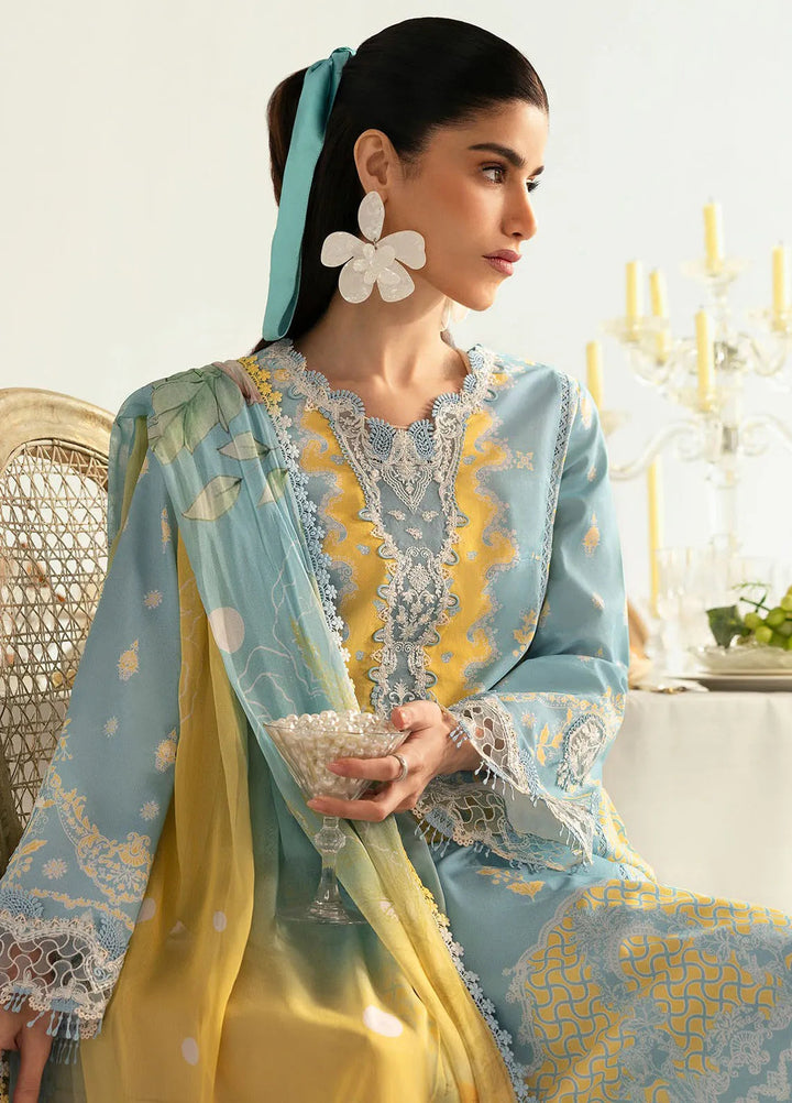 Qalamkar Printed Lawn Suits Unstitched 3 Piece QLM25UL Elva PQ-6A - Summer Collection