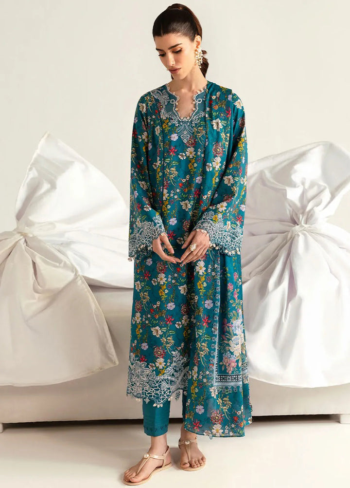 Qalamkar Printed Lawn Suits Unstitched 3 Piece QLM25UL Faha PQ-10A - Summer Collection