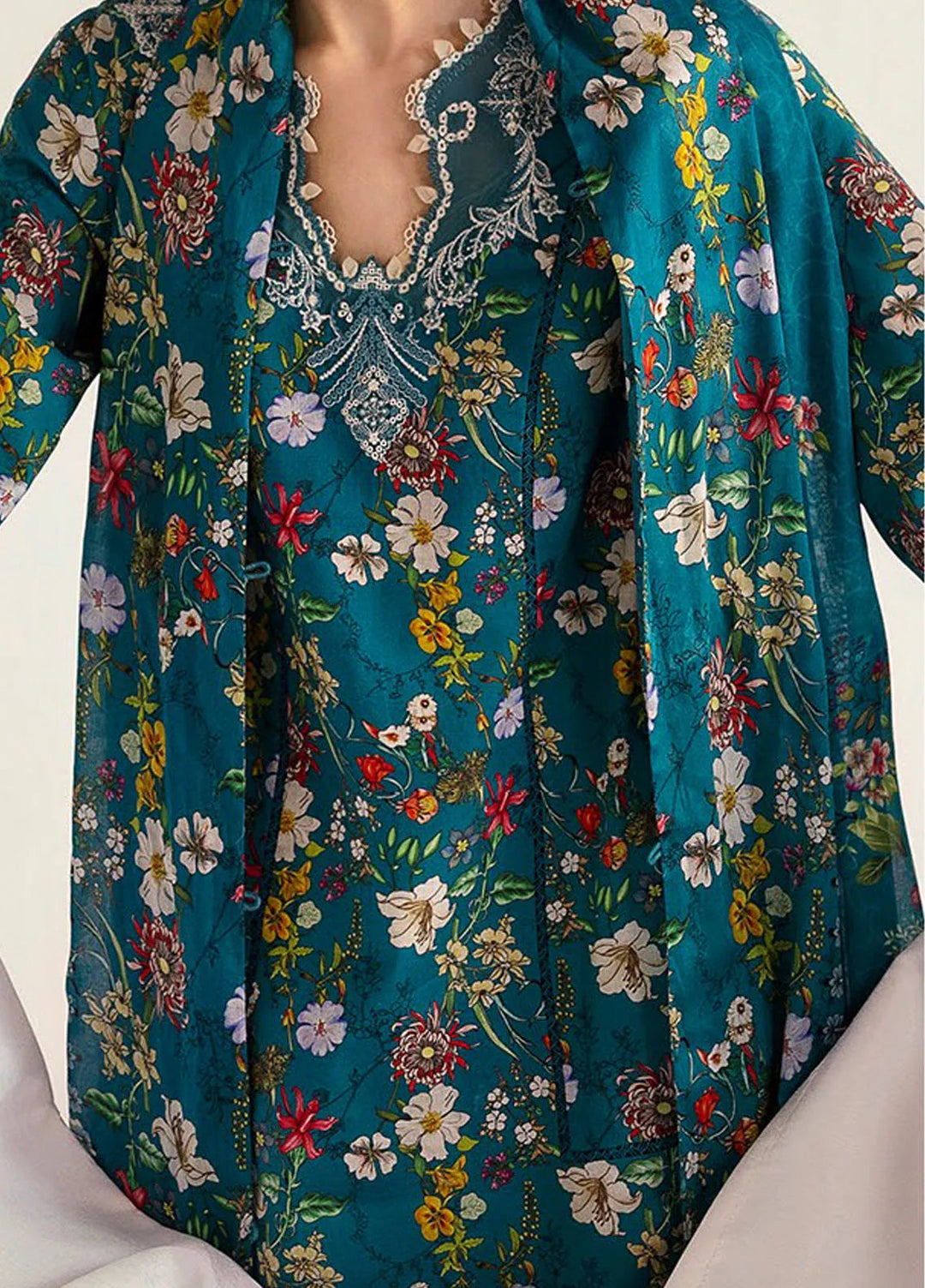 Qalamkar Printed Lawn Suits Unstitched 3 Piece QLM25UL Faha PQ-10A - Summer Collection