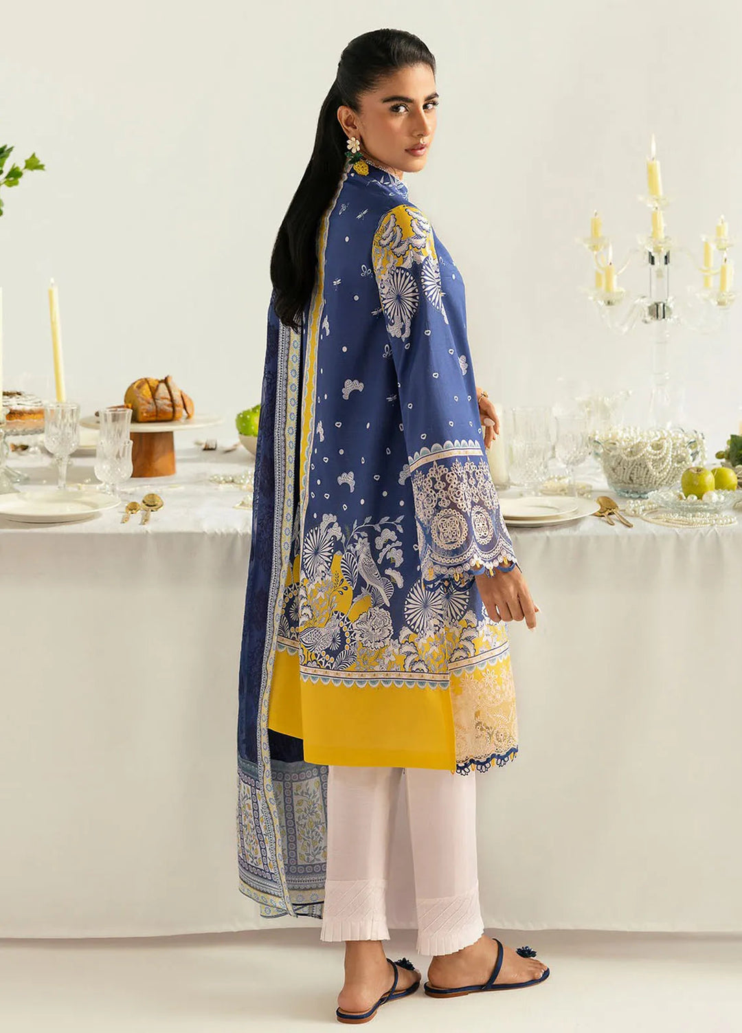 Qalamkar Printed Lawn Suits Unstitched 3 Piece QLM25UL Hina PQ-2 A - Summer Collection