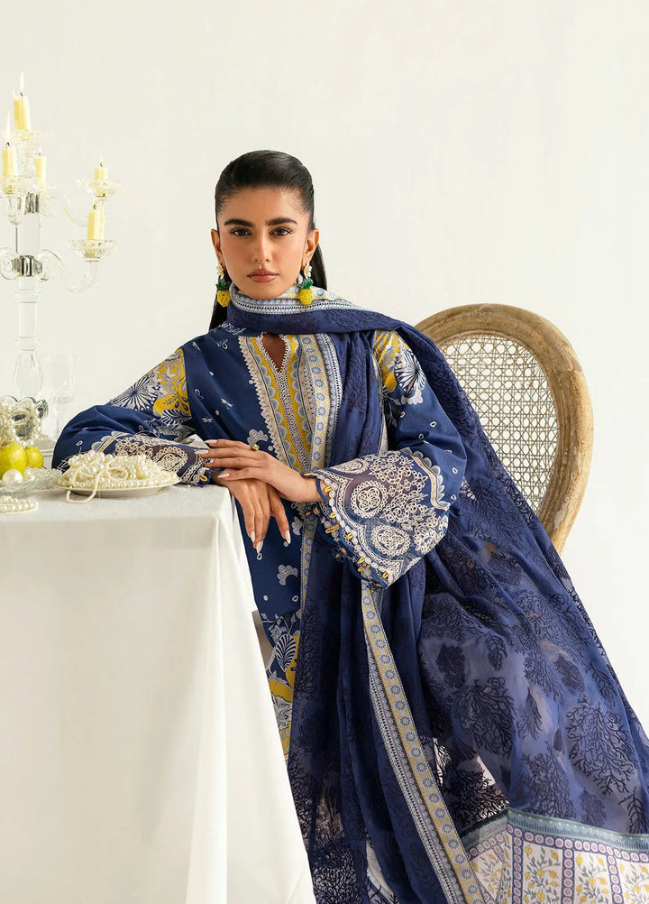 Qalamkar Printed Lawn Suits Unstitched 3 Piece QLM25UL Hina PQ-2 A - Summer Collection