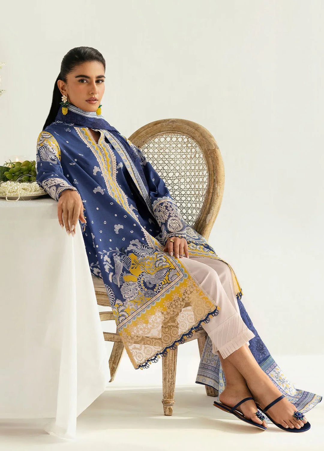 Qalamkar Printed Lawn Suits Unstitched 3 Piece QLM25UL Hina PQ-2 A - Summer Collection