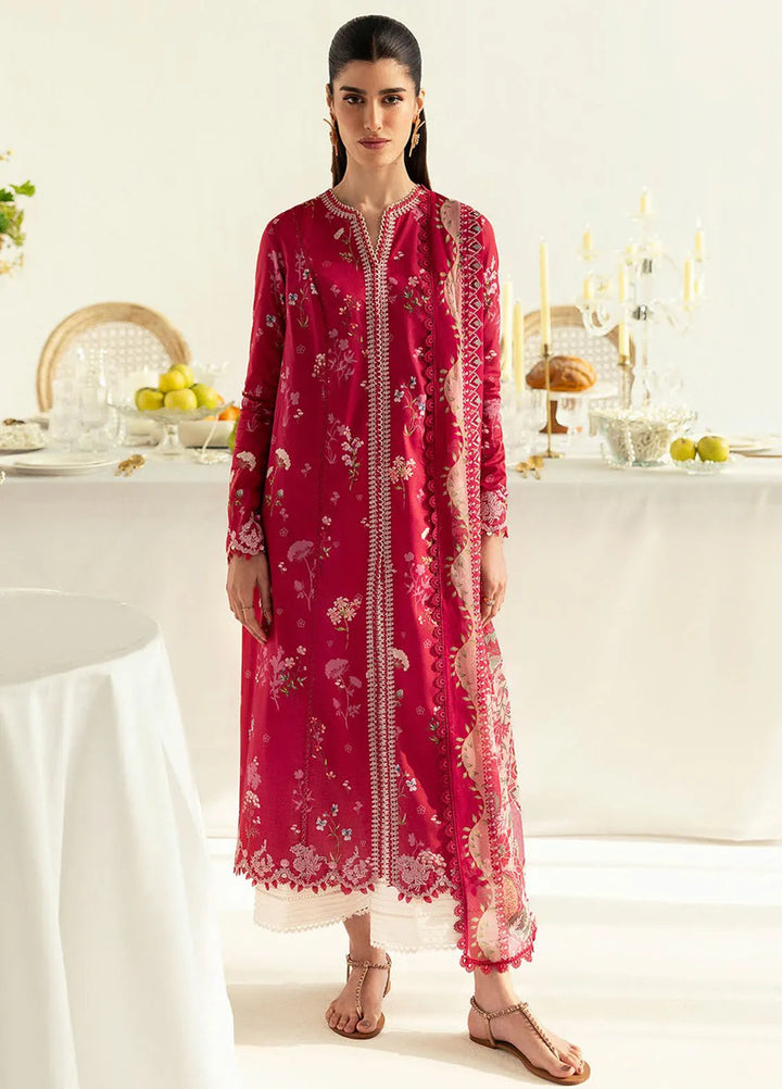 Qalamkar Printed Lawn Suits Unstitched 3 Piece QLM25UL Kiara PQ-8A - Summer Collection