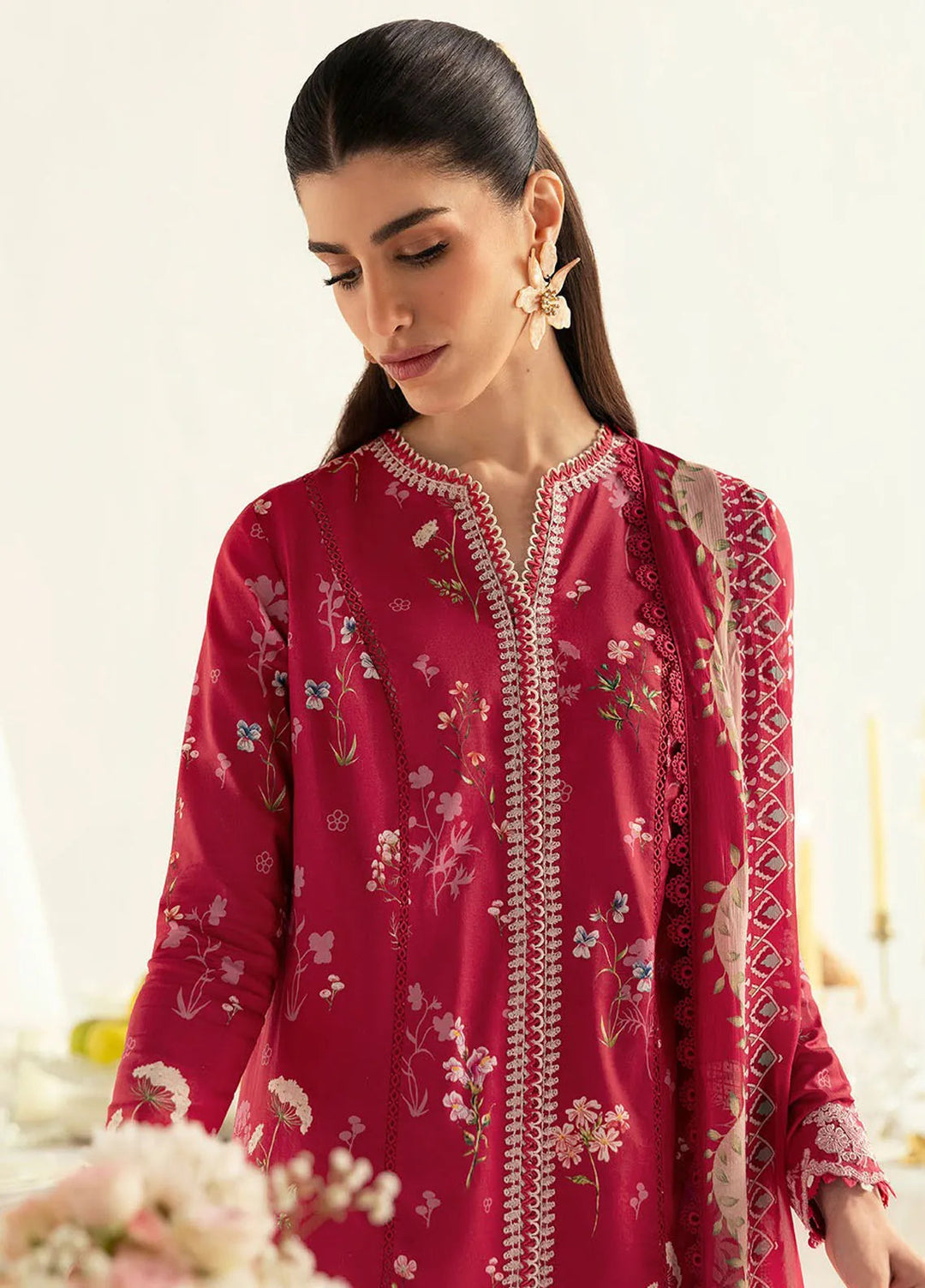 Qalamkar Printed Lawn Suits Unstitched 3 Piece QLM25UL Kiara PQ-8A - Summer Collection