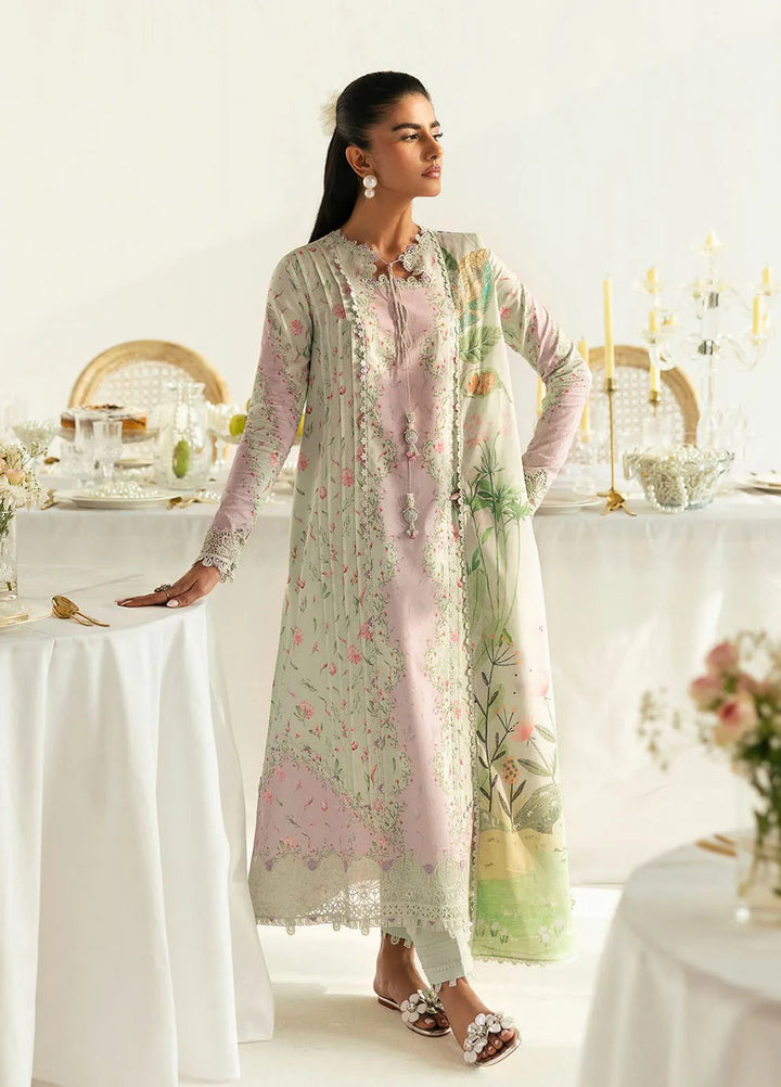 Qalamkar Printed Lawn Suits Unstitched 3 Piece QLM25UL Lira PQ-7A - Summer Collection