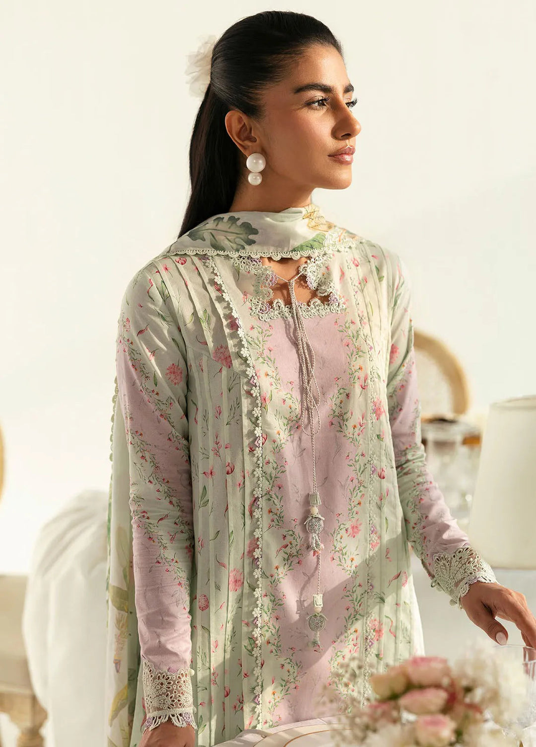 Qalamkar Printed Lawn Suits Unstitched 3 Piece QLM25UL Lira PQ-7A - Summer Collection