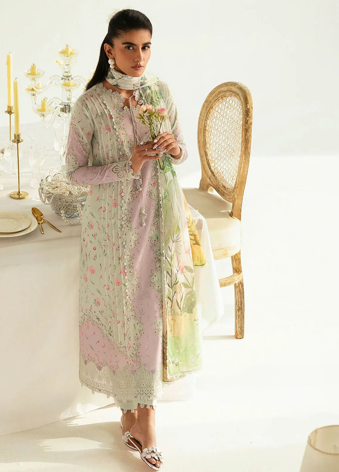 Qalamkar Printed Lawn Suits Unstitched 3 Piece QLM25UL Lira PQ-7A - Summer Collection