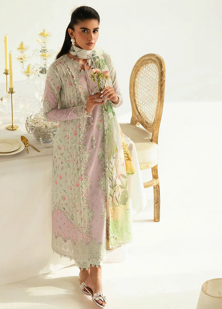 Qalamkar Printed Lawn Suits Unstitched 3 Piece QLM25UL Lira PQ-7A - Summer Collection