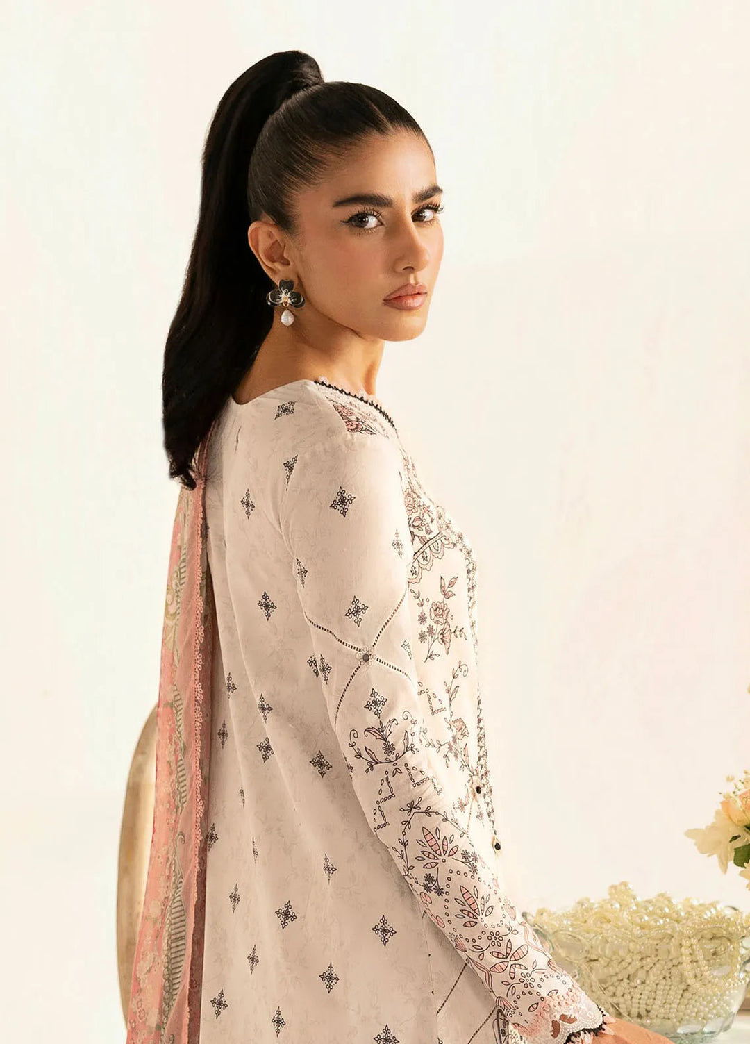 Qalamkar Printed Lawn Suits Unstitched 3 Piece QLM25UL Lyra PQ-9A - Summer Collection