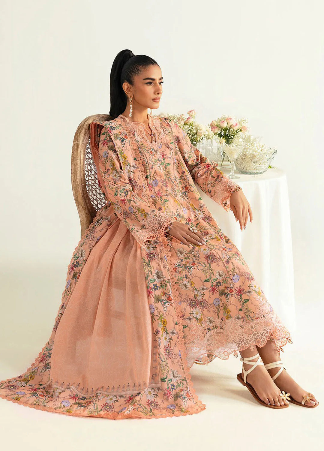 Qalamkar Printed Lawn Suits Unstitched 3 Piece QLM25UL Maira PQ-10B - Summer Collection