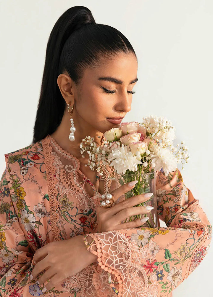 Qalamkar Printed Lawn Suits Unstitched 3 Piece QLM25UL Maira PQ-10B - Summer Collection