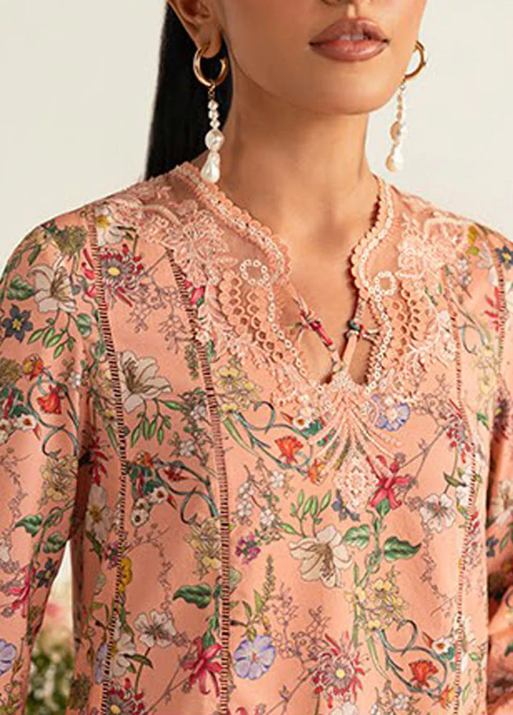 Qalamkar Printed Lawn Suits Unstitched 3 Piece QLM25UL Maira PQ-10B - Summer Collection