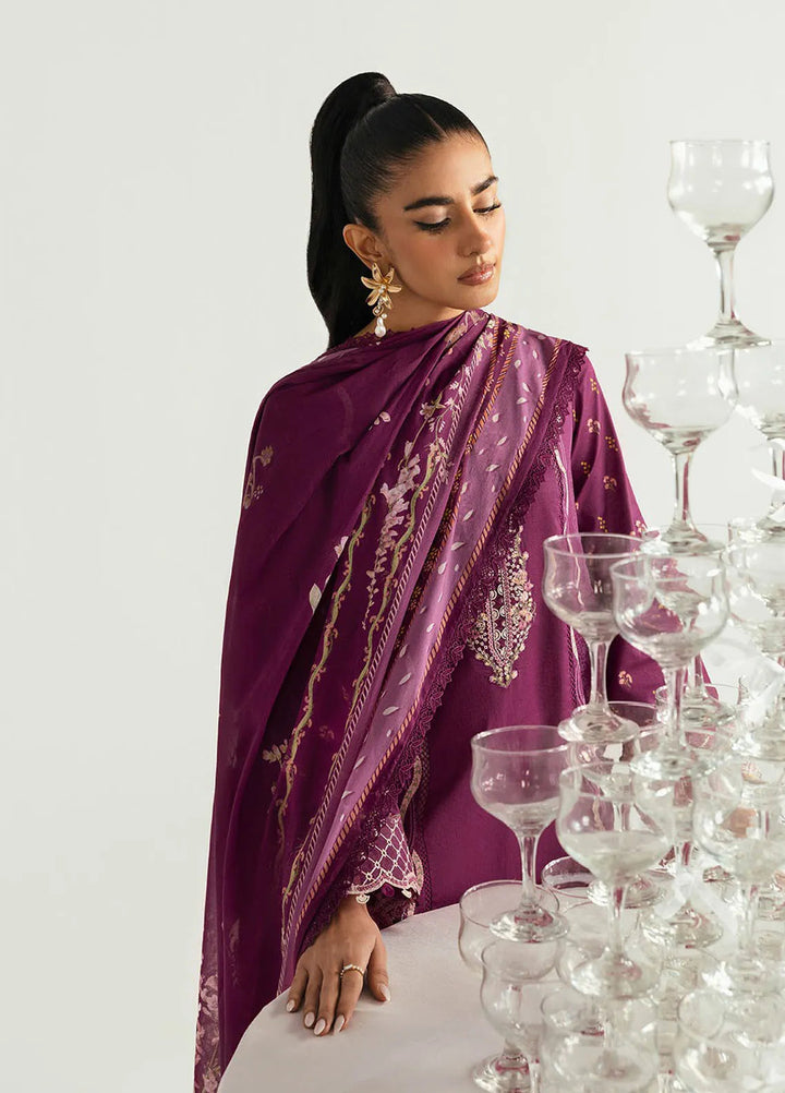 Qalamkar Printed Lawn Suits Unstitched 3 Piece QLM25UL Miya PQ-1 B - Summer Collection