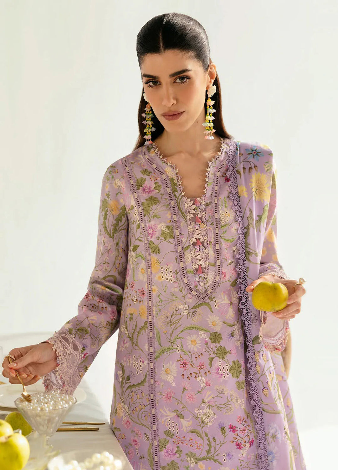Qalamkar Printed Lawn Suits Unstitched 3 Piece QLM25UL Nami PQ-4A - Summer Collection