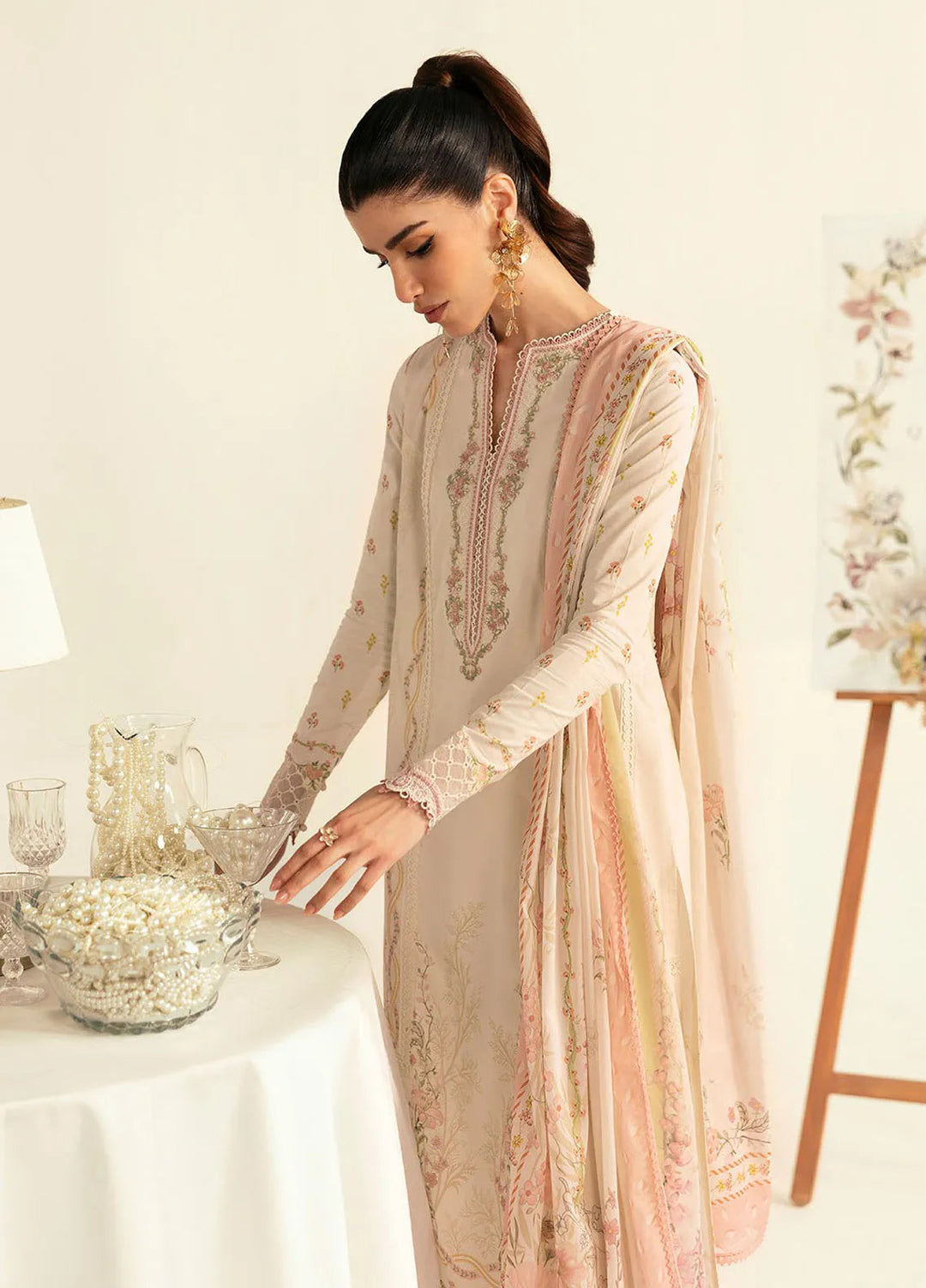 Qalamkar Printed Lawn Suits Unstitched 3 Piece QLM25UL Nena PQ-1 A - Summer Collection