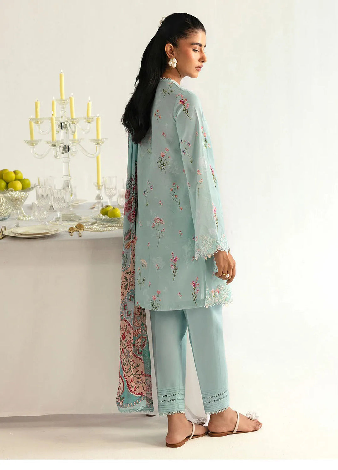 Qalamkar Printed Lawn Suits Unstitched 3 Piece QLM25UL Rena PQ-8B - Summer Collection