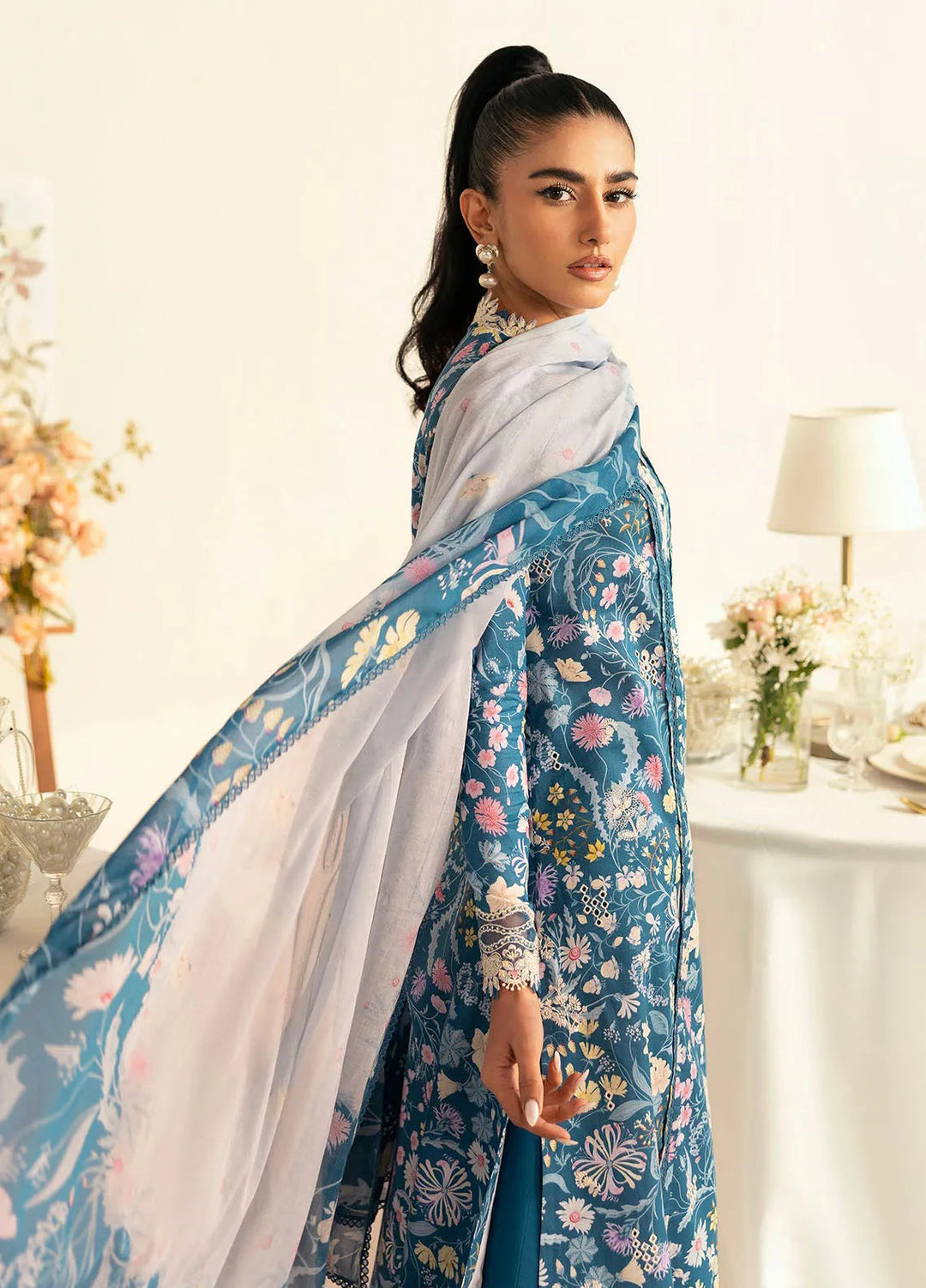 Qalamkar Printed Lawn Suits Unstitched 3 Piece QLM25UL Rhea PQ-4B - Summer Collection