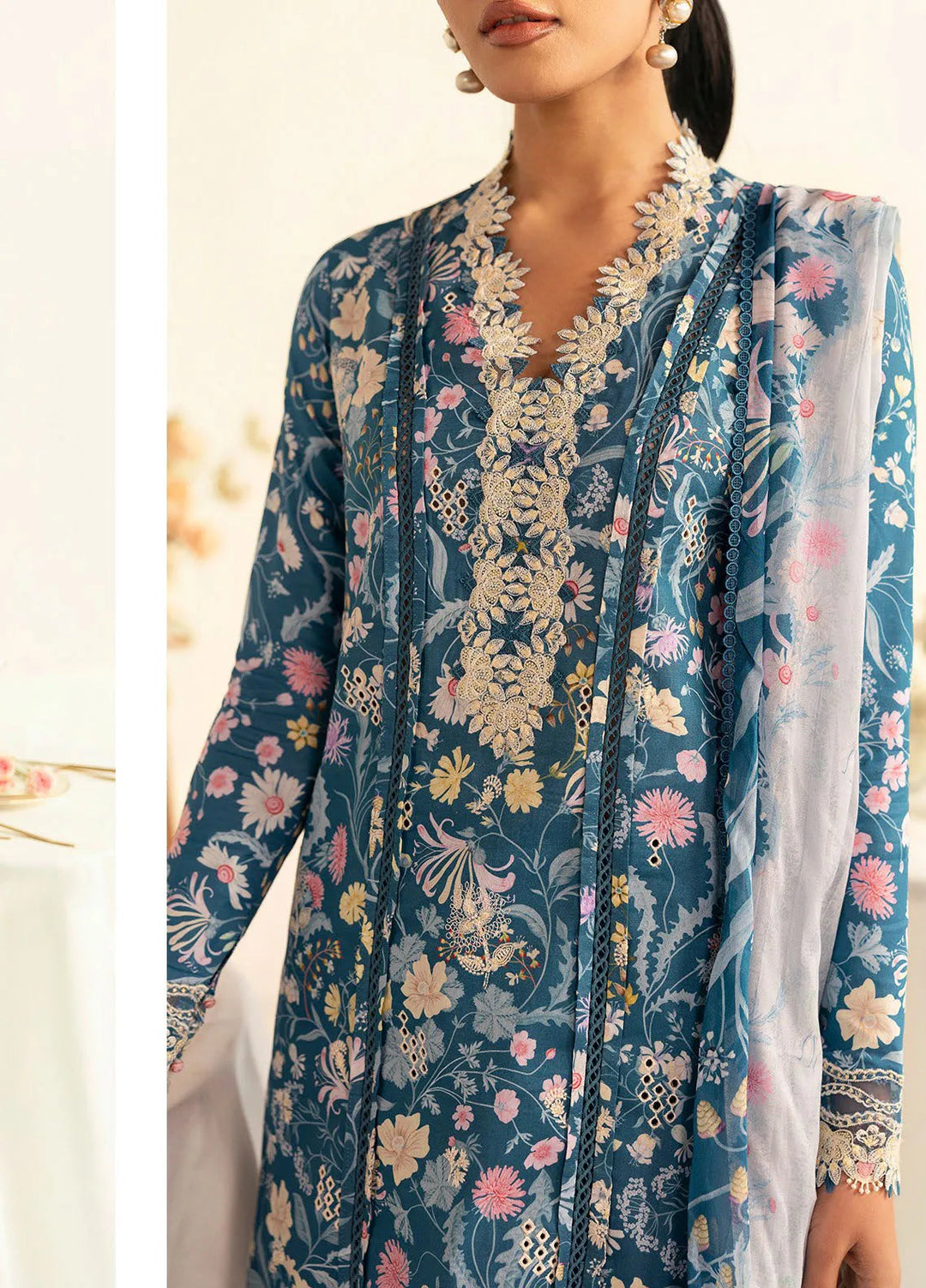 Qalamkar Printed Lawn Suits Unstitched 3 Piece QLM25UL Rhea PQ-4B - Summer Collection