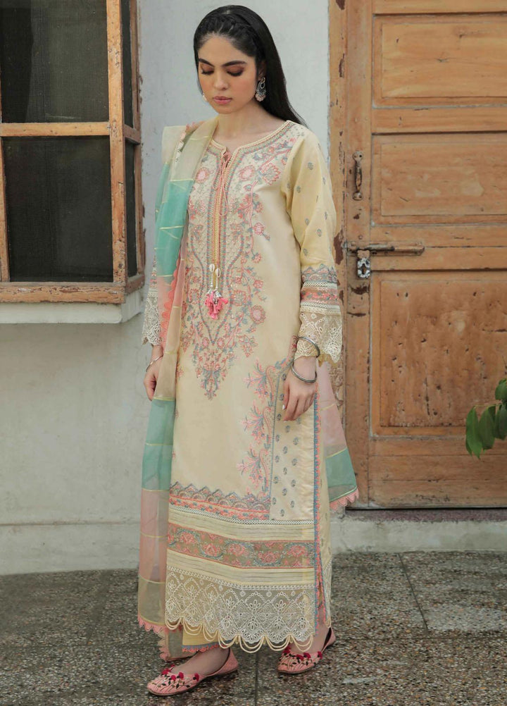 Dastak By Qalamkar Embroidered Lawn Suits Unstitched 3 Piece QLM22QD AQ 02 Asfa - Summer Collection