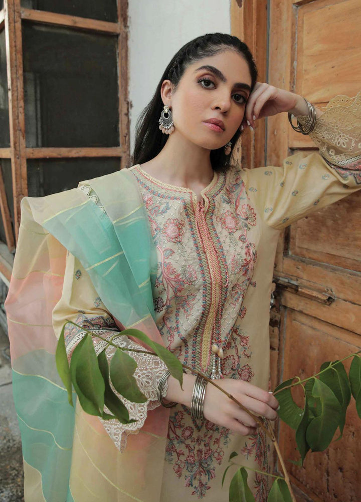 Dastak By Qalamkar Embroidered Lawn Suits Unstitched 3 Piece QLM22QD AQ 02 Asfa - Summer Collection