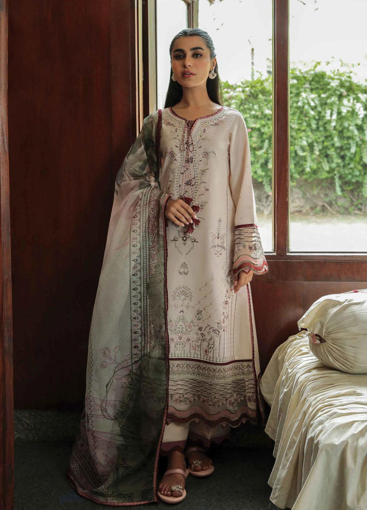 Dastak By Qalamkar Embroidered Lawn Suits Unstitched 3 Piece QLM22QD AQ 03 Saffa - Summer Collection