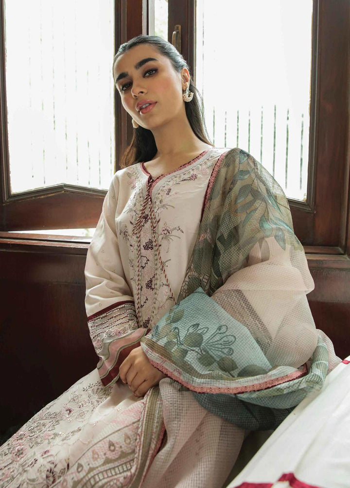 Dastak By Qalamkar Embroidered Lawn Suits Unstitched 3 Piece QLM22QD AQ 03 Saffa - Summer Collection