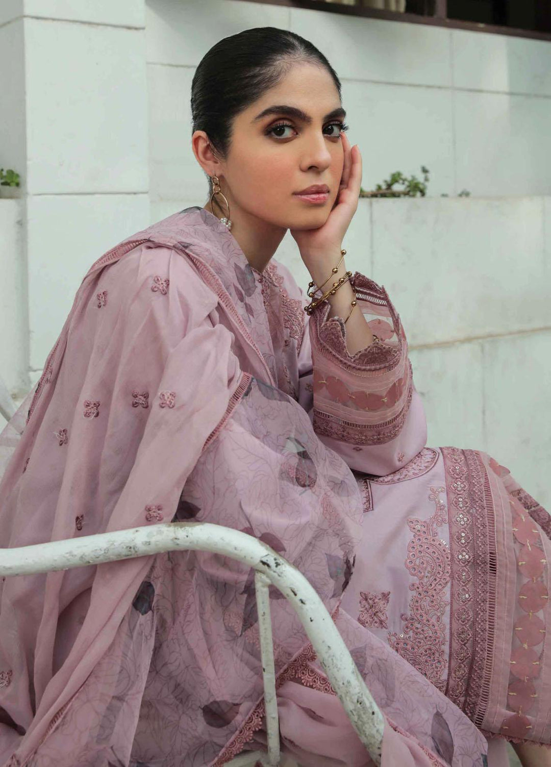 Dastak By Qalamkar Embroidered Lawn Suits Unstitched 3 Piece QLM22QD AQ 04 Elaaf - Summer Collection