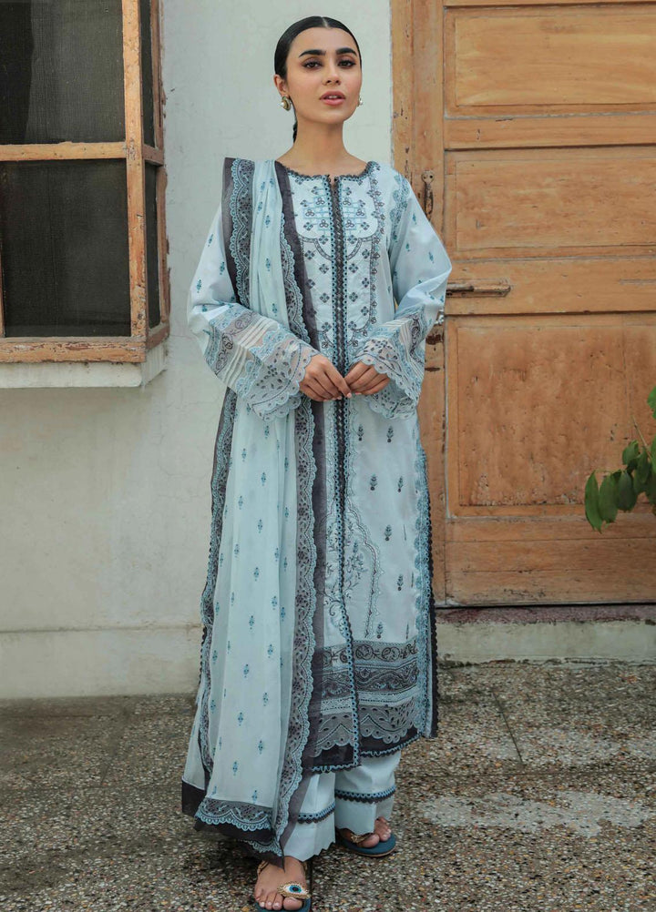 Dastak By Qalamkar Embroidered Lawn Suits Unstitched 3 Piece QLM22QD AQ 05 Feroza - Summer Collection