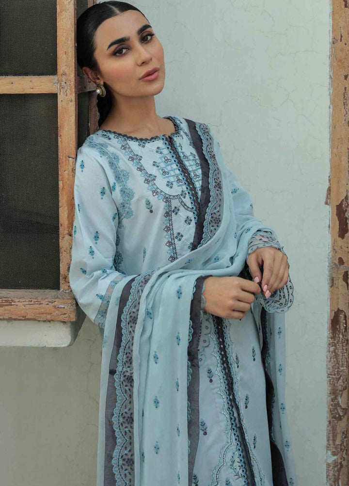Dastak By Qalamkar Embroidered Lawn Suits Unstitched 3 Piece QLM22QD AQ 05 Feroza - Summer Collection
