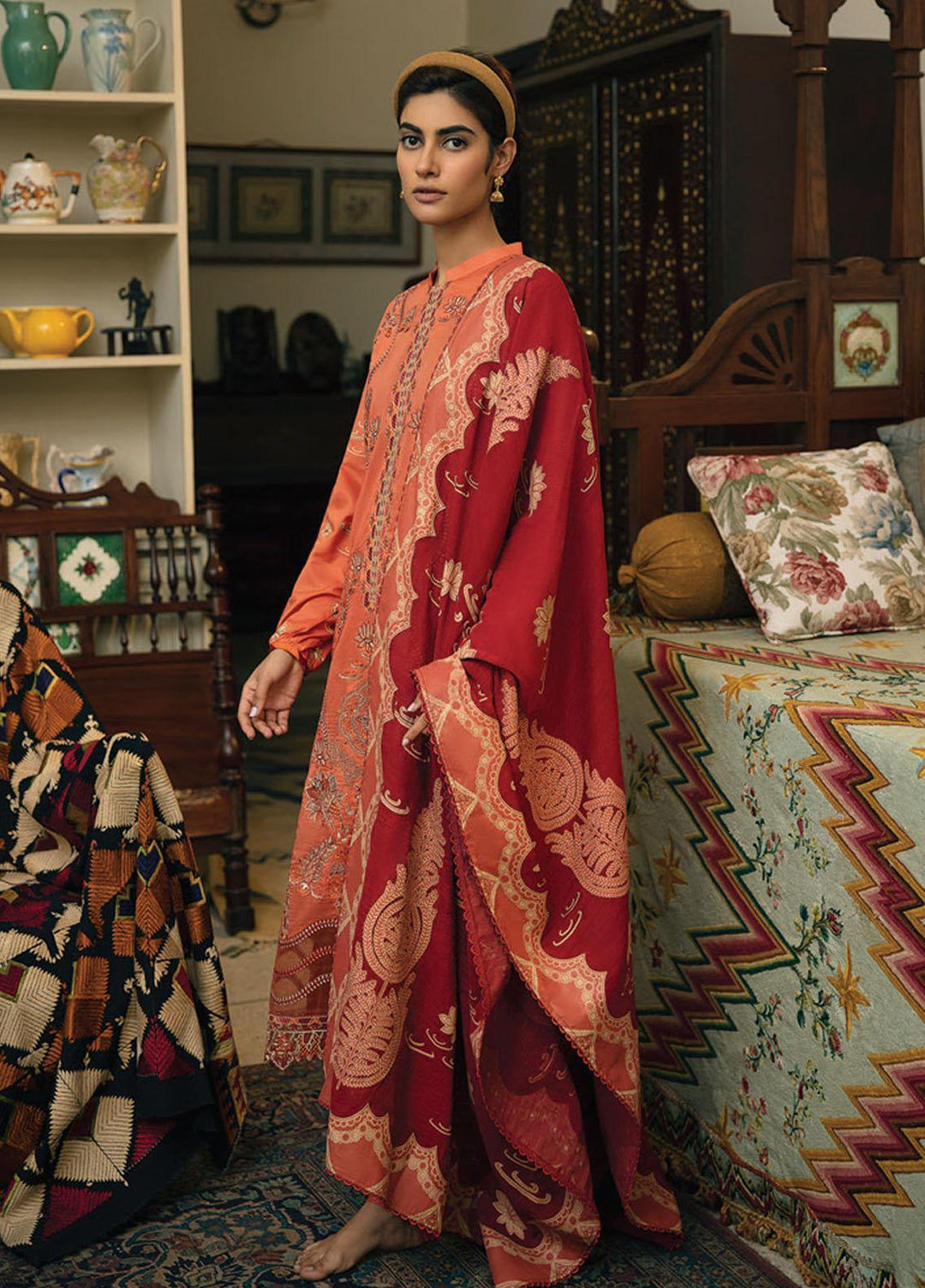 Qline By Qalamkar Embroidered Lawn Suits Unstitched 3 Piece QLM21Q 01 Zoya - Summer Collection