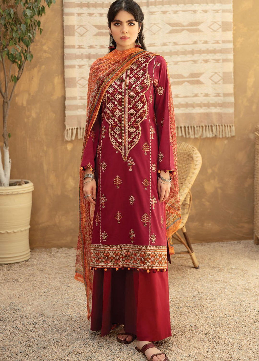 Qline By Qalamkar Embroidered Lawn Suits Unstitched 3 Piece QLM21Q 09 Sana - Summer Collection