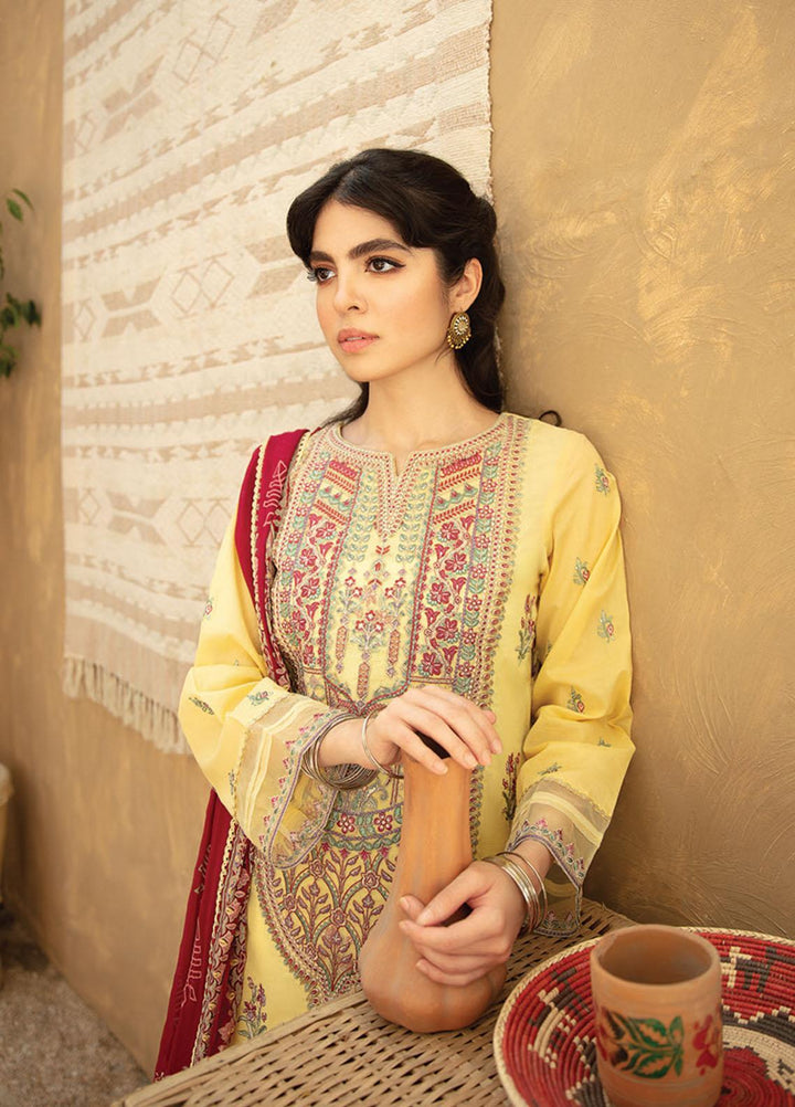 Qline By Qalamkar Embroidered Lawn Suits Unstitched 3 Piece QLM21Q 10 Zakia - Summer Collection