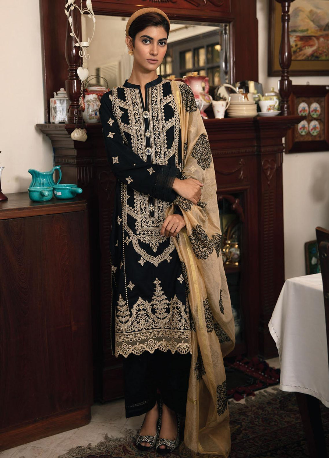 Qline By Qalamkar Embroidered Lawn Suits Unstitched 3 Piece QLM21Q 11 Anjuman - Summer Collection