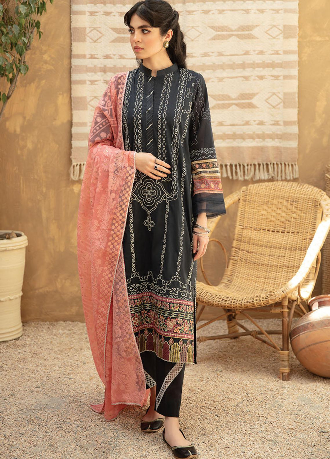 Qline By Qalamkar Embroidered Lawn Suits Unstitched 3 Piece QLM21Q 13 Rozie - Summer Collection